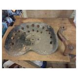 Vintage Tractor Seat and Hand Crank Iron Parts
