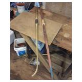 Two Wooden Archery Bows, One Painted Finish
