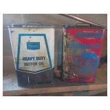 Sears and Allstate Motor Oil Metal Cans, 2 Pieces