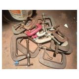 Iron and Steel C-Clamps, 10 Pieces