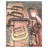 Eight Assorted Vintage Metal C-Clamps