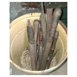 Bucket of Vintage Hand Files Assorted Types