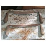 Two Vintage Wood Handle Drawknives