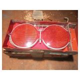 Pair Red Emergency Reflectors in Metal Cases