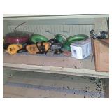 Shelf Contents: Power Tools, Weed Eater Line, Hard