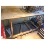 Metal Workshop Table, 33.5x60x35 Inches