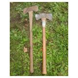 Double Bit Axes with Wooden Handles