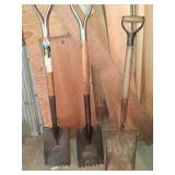 Three Vintage Garden Shovels