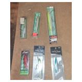 6 Fishing Lures Assorted Brands in Boxes