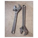 Pair 12' Forged Alloy Steel Adjustable Wrenches