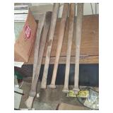 Vintage Tool Handles and Baseball Bats Assortment