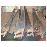 Eight Vintage Hand Saws with Extra Blades