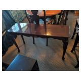 Wood Console Table with Shell Detail