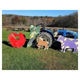 Six Painted Wood Cut Out Figures