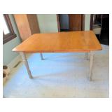 Wood Table With Leaves, Painted Legs