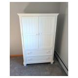 White Painted Wood Wardrobe Cabinet