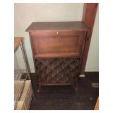 Wood Wine Shelf With Drop-Front Bar