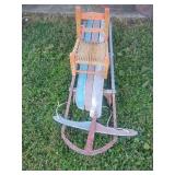 Wood and Metal Sled with Rope Seat Chair