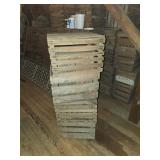Stack of Six Wooden Bushel Crates
