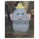 Double-Sided Wooden Potato Sign