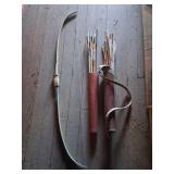 Vintage Bow With Two Leather Quivers