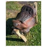 14" Tooled Leather Horse Saddle