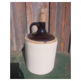 Two-Tone Stoneware Jug with Handle