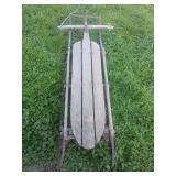 Wood And Metal Sled, 58x21 Inches