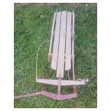 Wood and Metal Snow Sled 20x60