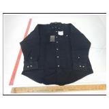 NEW-MED RIVERS END COTTON BUTTON UP-BLACK