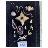 **Vintage Jewelry brooches and necklace