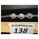 **VTG Morpho Blue Butterfly Wing Silver Link