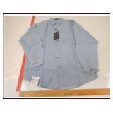 NEW-MED RIVERS END COTTON BUTTON UP-LIGHT DENIM