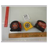 THREE TAPE MEASURES
