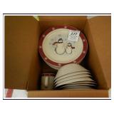 ROYAL SEASONS STONEWARE SNOWMAN DISHES