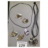 **VTG Abalone shell jewelry- inlay mosaic