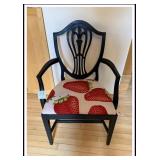 VINTAGE HEPPLEWHITE CHAIR-SOLID MAHOGANY-EBONIZED