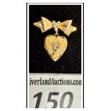 **VINTAGE1/20 10K GOLD FILLED RHINESTONE BROOCH