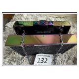BLACK GLITTER MINAUDIERE CLUTCH- CHARMING CHARLIE