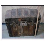 ANTIQUE DOME TOP STEAMER TRUNK - 19TH CENTURY