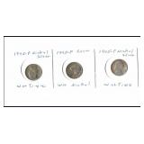 WAR NICKELS-QTY3 - 45-P 45-P 45-P -SILVER