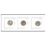 WAR NICKELS-QTY3-42-S 43-P-42-P - SILVER