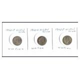 WAR NICKELS-QTY 3 - 45-P 45-D 45-P - SILVER