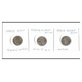 WAR NICKELS-QTY 3 - 43-S 45-D 45-S - SILVER