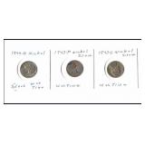 WAR NICKELS-QTY 3-43-S 43-P 44-D - SILVER