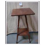 ANTIQUE-WOOD 2-TIER SQUONK SIDE TABLE
