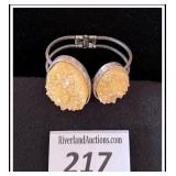 **Vintage faux citrine druzy bracelet cuff