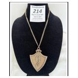 **Vintage 70s Capri shield J pendant necklace