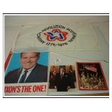 POLITICAL POSTERS AND FLAG