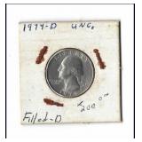 *1974-D WASHINGTON QUARTER-FILLED-D -
